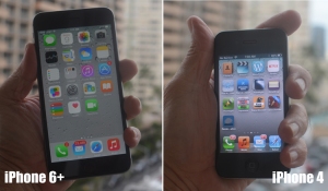iPhone 6+ and iPhone 4.